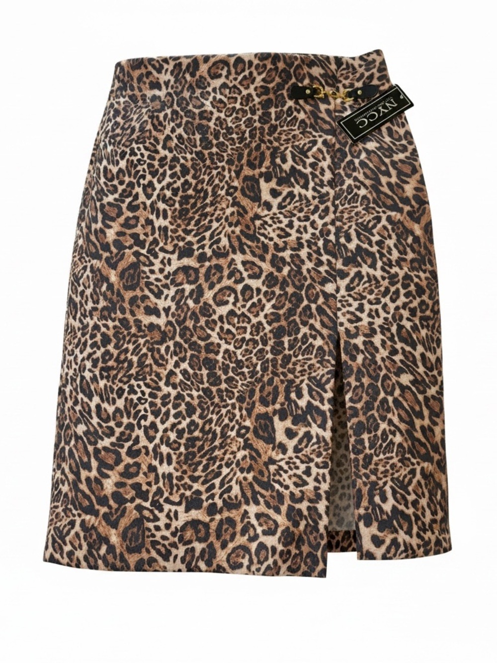 NY&C Leopard Print Wrap Skirt - Brown - Picture 3 of 3